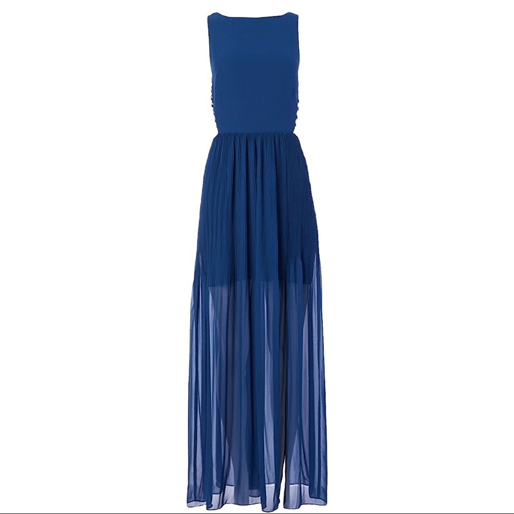 ALI & JAY Royal Blue Chiffon A-Line Wedding Guest Dress